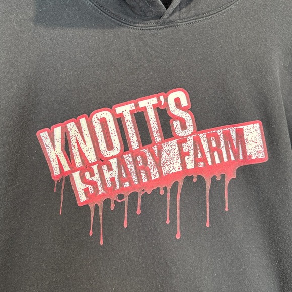 Knotts Scary Farm Hoodie Sweatshirt Mens 2XL Skulls Bones Horror Halloween Black - Picture 3 of 8